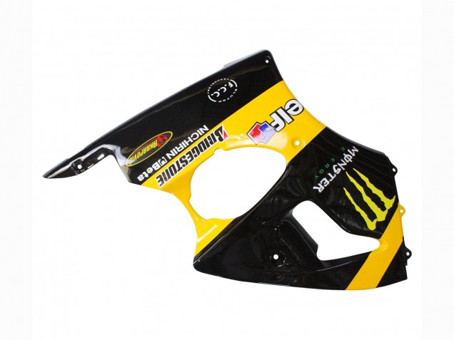 1998-1999 Kawasaki ZX6R Motorcycle Fairings - Yellow Black Monster Elf Bridgestone UK