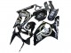2003-2004 Kawasaki ZX6R Motorcycle Fairings - Glossy Black White Motul Lucky Strike UK