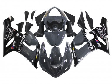 Buy 2005-2006 Kawasaki ZX6R Motorcycle Fairings - Dark Grey Black UK