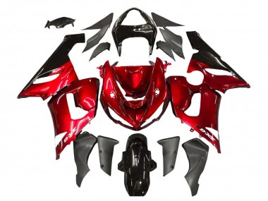 Buy 2005-2006 Kawasaki ZX6R Motorcycle Fairings - Red Black UK