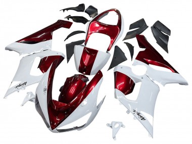 Buy 2005-2006 Kawasaki ZX6R Motorcycle Fairings - White Red UK