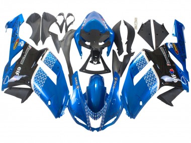 Buy 2007-2008 Kawasaki ZX6R Motorcycle Fairings - Black Blue Elf UK
