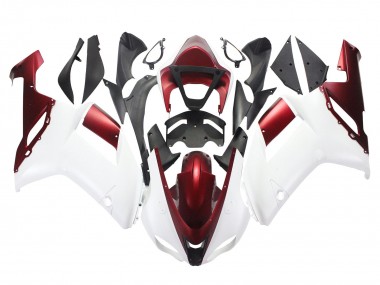 Buy 2007-2008 Kawasaki ZX6R Motorcycle Fairing - White Red UK