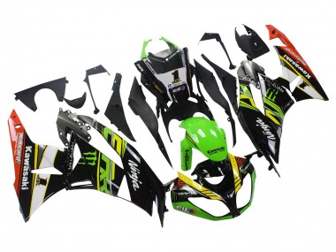 Buy 2009-2012 Kawasaki ZX6R Motorcycle Fairings - Green Glossy Black Yellow White Red Elf Monster UK