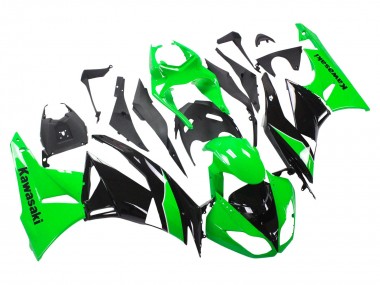 Buy 2009-2012 Kawasaki ZX6R Motorcycle Fairings - Green Glossy Black UK