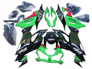 Buy 2009-2012 Kawasaki ZX6R Motorcycle Fairings - Red Glossy Black Honeycomb UK