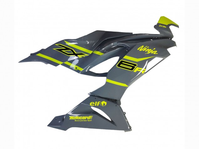 2019-2022 Kawasaki ZX6R Motorcycle Fairings - Nardo Grey Yellow UK