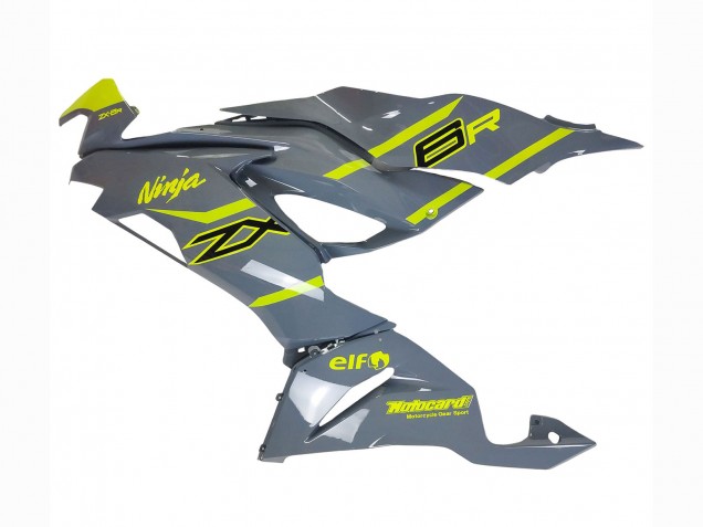 2019-2022 Kawasaki ZX6R Motorcycle Fairings - Nardo Grey Yellow UK
