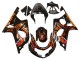 2000-2002 Suzuki GSXR1000 Motorcycle Fairings - Glossy Black Orange Flame UK