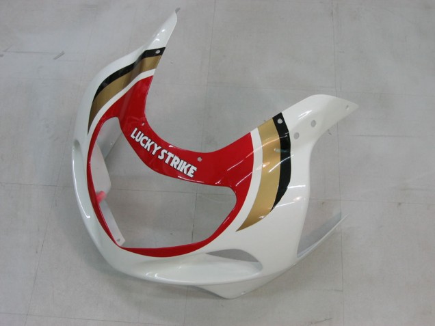 2000-2002 Suzuki GSXR1000 Motorcycle Fairings - White Red Lucky Strike UK