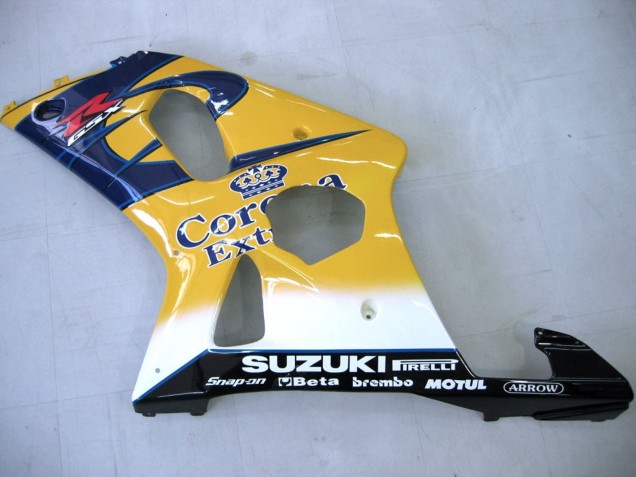 2000-2002 Suzuki GSXR1000 Motorcycle Fairings - Yellow Dark Blue White Motul Corona UK