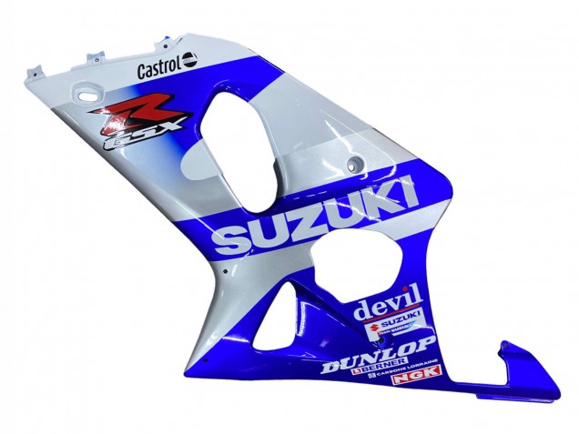 2000-2002 Suzuki GSXR1000 Motorcycle Fairings - Blue White Silver Castrol Dunlop UK