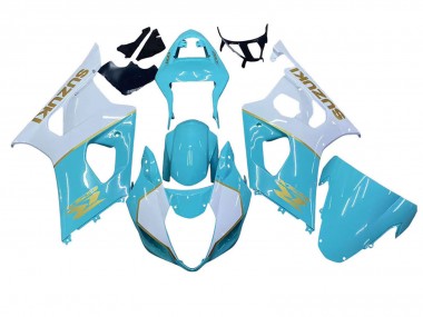 Buy 2003-2004 Suzuki GSXR 1000 Motorcycle Fairings - White Light Blue Gold UK