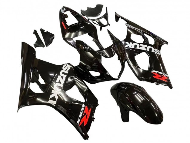 2003-2004 Suzuki GSXR 1000 Motorcycle Fairings - Glossy Black White Red Decals UK