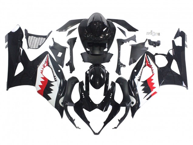 2005-2006 Suzuki GSXR 1000 Motorcycle Fairings - Glossy Black Red White Shark UK