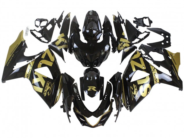 2009-2016 Suzuki GSXR 1000 Motorcycle Fairings - Glossy Black Gold UK