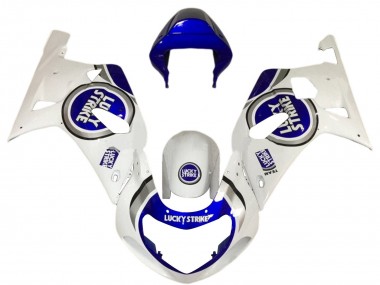 Buy 2001-2003 Suzuki GSXR 600 / GSXR 750 Motorcycle Fairings - White Blue Lucky Strike UK
