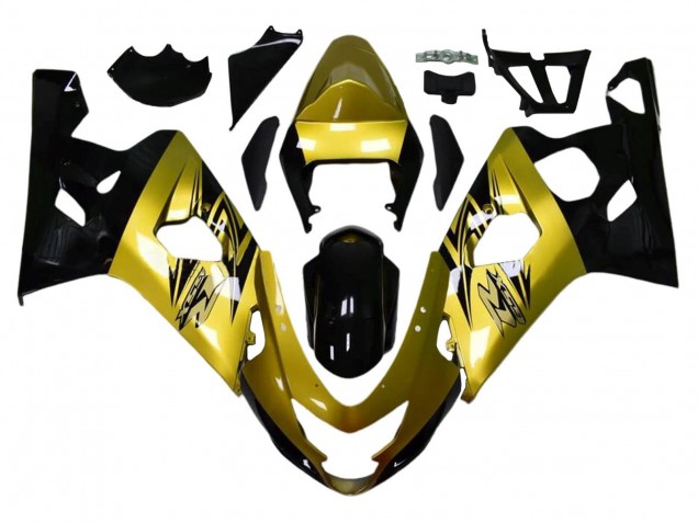 2004-2005 Suzuki GSXR 600 / GSXR 750 Motorcycle Fairings - Gold Black UK