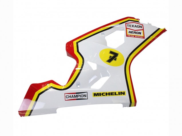 2004-2005 Suzuki GSXR 600 / GSXR 750 Motorcycle Fairings - White Red Yellow Michelin Texaon Heron 7 UK