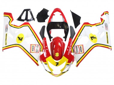 Buy 2004-2005 Suzuki GSXR 600 / GSXR 750 Motorcycle Fairings - White Red Yellow Michelin Texaon Heron 7 UK