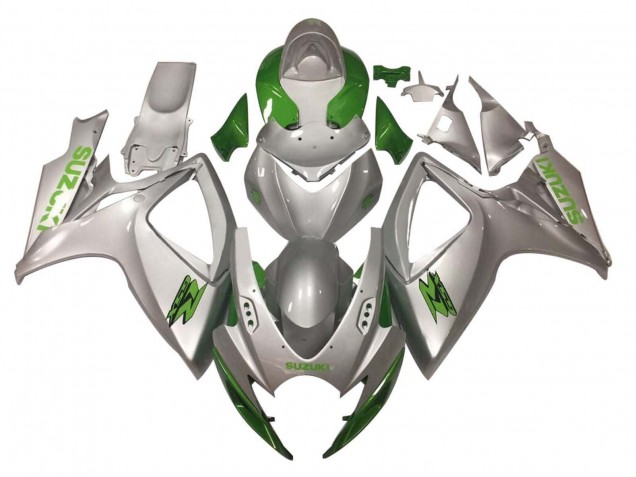 2006-2007 Suzuki GSXR 600 / GSXR 750 Motorcycle Fairings - Silver Green UK
