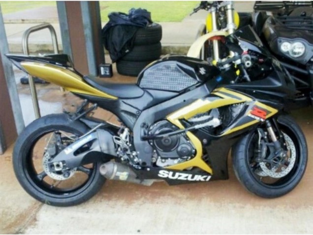 2006-2007 Suzuki GSXR 600 / GSXR 750 Motorcycle Fairings - Gold Glossy Black Red UK