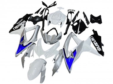 Buy 2008-2010 Suzuki GSXR 600 / GSXR 750 Motorcycle Fairings - White Silver Blue Black UK