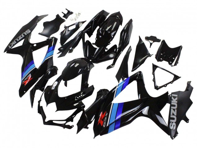 2008-2010 Suzuki GSXR 600 / GSXR 750 Motorcycle Fairings - Glossy Black Blue UK