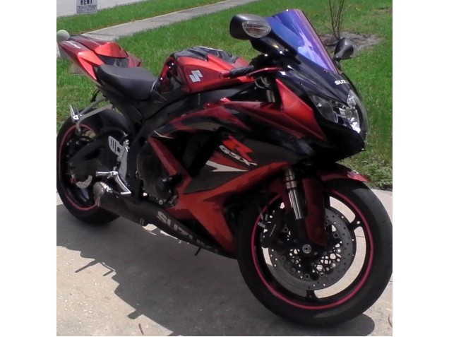 2008-2010 Suzuki GSXR 600 / GSXR 750 Motorcycle Fairings - Red Glossy Black UK