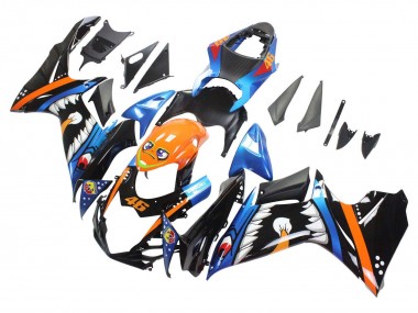 Buy 2011-2024 Suzuki GSXR 600 / GSXR 750 Motorcycle Fairings - Light Blue Orange Black White Shark 46 UK