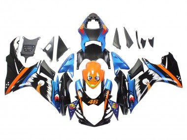 Buy 2011-2024 Suzuki GSXR 600 / GSXR 750 Motorcycle Fairings - Light Blue Orange Black White Shark 46 UK