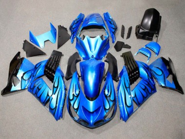 Buy 2011-2024 Suzuki GSXR 600 / GSXR 750 Motorcycle Fairings - Blue Black Flame UK