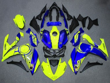 Buy 2015-2018 Yamaha YZF R3/R25 Motorcycle Fairings - Neon Yellow Blue Black 46 UK