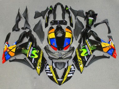 Buy 2015-2018 Yamaha YZF R3/R25 Motorcycle Fairings - Glossy Black Yellow White Blue ENEOS Monster MoviStar Color Wheel UK