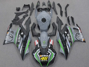 Buy 2015-2018 Yamaha YZF R3/R25 Motorcycle Fairings - Nardo Grey Green Black ENEOS Monster 46 UK