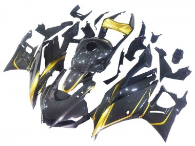 Buy 2019-2021 Yamaha YZF R3/R25 Motorcycle Fairings - Gold Black Carbon Fiber UK