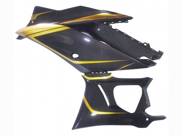 2019-2021 Yamaha YZF R3/R25 Motorcycle Fairings - Gold Black Carbon Fiber UK