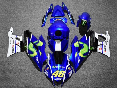 Buy 2019-2021 Yamaha YZF R3/R25 Motorcycle Fairings - Blue White Green Black Monster MoviStar ENEOS 46 UK