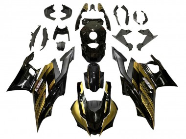 Buy 2019-2021 Yamaha YZF R3/R25 Motorcycle Fairings - Gold Glossy Black Semakin Didepan UK