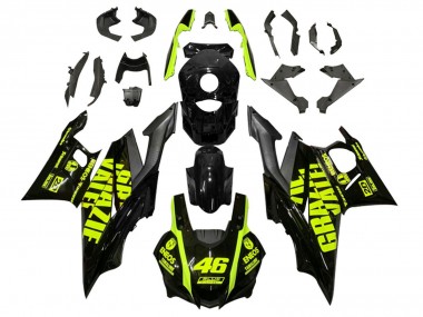 Buy 2019-2021 Yamaha YZF R3/R25 Motorcycle Fairings - Black Neon Yellow 46 UK
