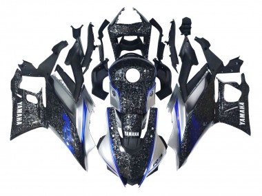 Buy 2022-2024 Yamaha YZF R3/R25 Motorcycle Fairings - Marble Black Silver Blue Forged Carbon Fiber Style UK