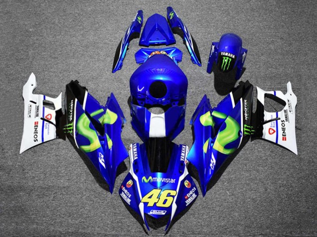 2022-2024 Yamaha YZF R3/R25 Motorcycle Fairings - Blue White Black Green Monster MoviStar Yamalube ENEOS 46 UK
