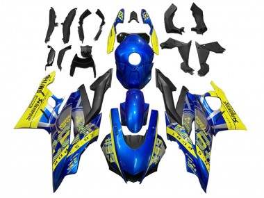 Buy 2022-2024 Yamaha YZF R3/R25 Motorcycle Fairings - Yellow Blue Matte Black 93 UK