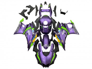 Buy 2022-2024 Yamaha YZF R3/R25 Motorcycle Fairings - Purple Green Yellow Trick Star EVA Racing 21 UK