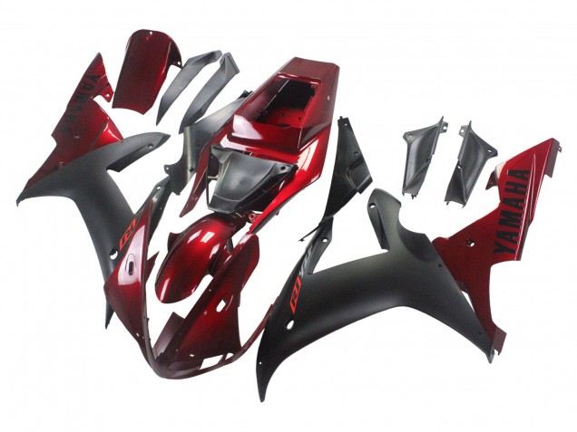 2002-2003 Yamaha YZF 1000 R1 Motorcycle Fairing Kits - Red Matte Black UK
