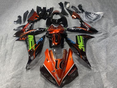 Buy 2002-2003 Yamaha YZF 1000 R1 Motorcycle Fairings - Orange Black Neon Green with Flame 16 UK