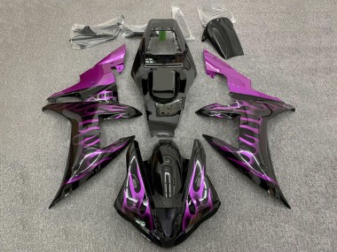 Buy 2002-2003 Yamaha YZF 1000 R1 Motorcycle Fairings - Glossy Black Purple Flame UK