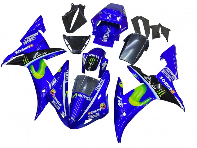 2002-2003 Yamaha YZF 1000 R1 Motorcycle Fairings - Blue Black Green MoviStar ENEOS Monster UK