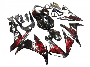 Buy 2004-2006 Yamaha YZF 1000 R1 Motorcycle Fairings - Glossy Black Red Flame UK