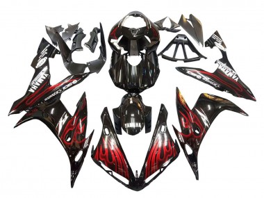 Buy 2004-2006 Yamaha YZF 1000 R1 Motorcycle Fairings - Glossy Black Red Flame UK